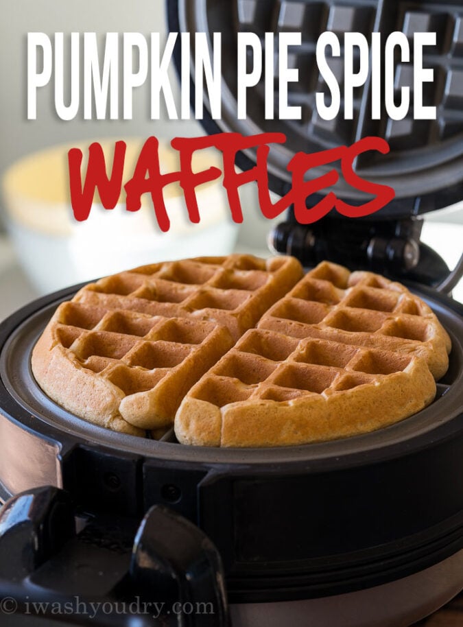 This Pumpkin Pie Spice Waffle Recipe is a quick and easy fall inspired breakfast recipe that's always a family favorite!
