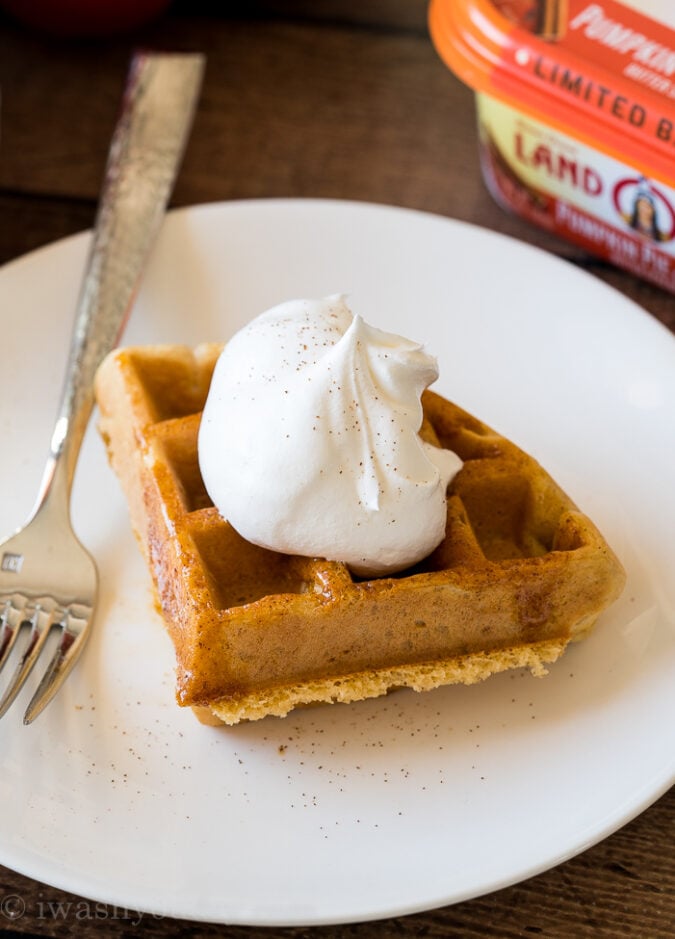 OMG! These Pumpkin Pie Spice Waffles are AMAZING!! The perfect fall breakfast! My whole family loved them!