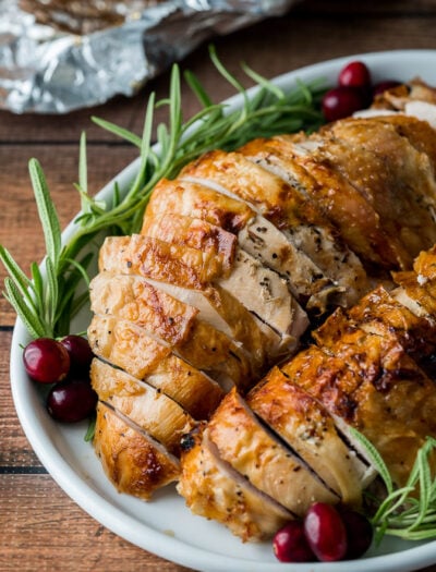 WOW! This ultra juicy Air Fryer Turkey Breast is a MUST for the holidays! So easy and crazy good!