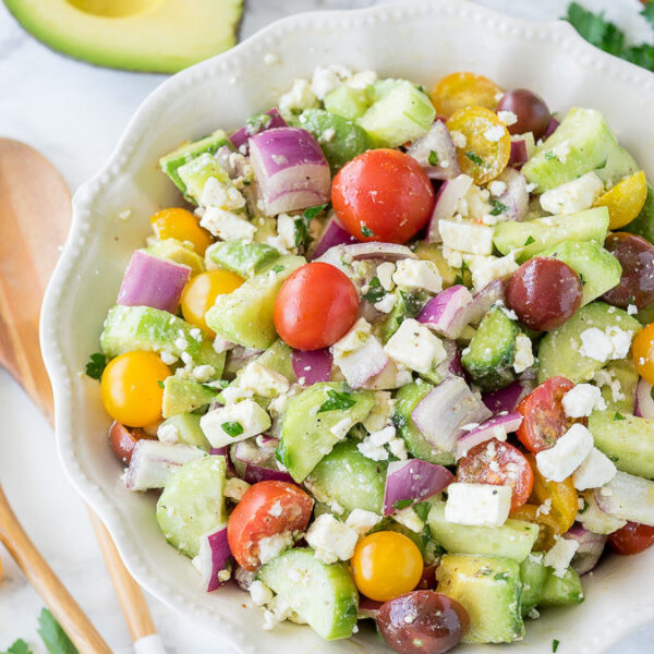 Cucumber Tomato Avocado Salad - I Wash You Dry