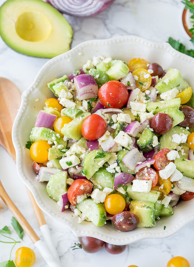 Cucumber Tomato Avocado Salad Image