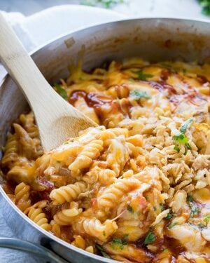 BBQ Chicken Pasta Skillet - I Wash You Dry