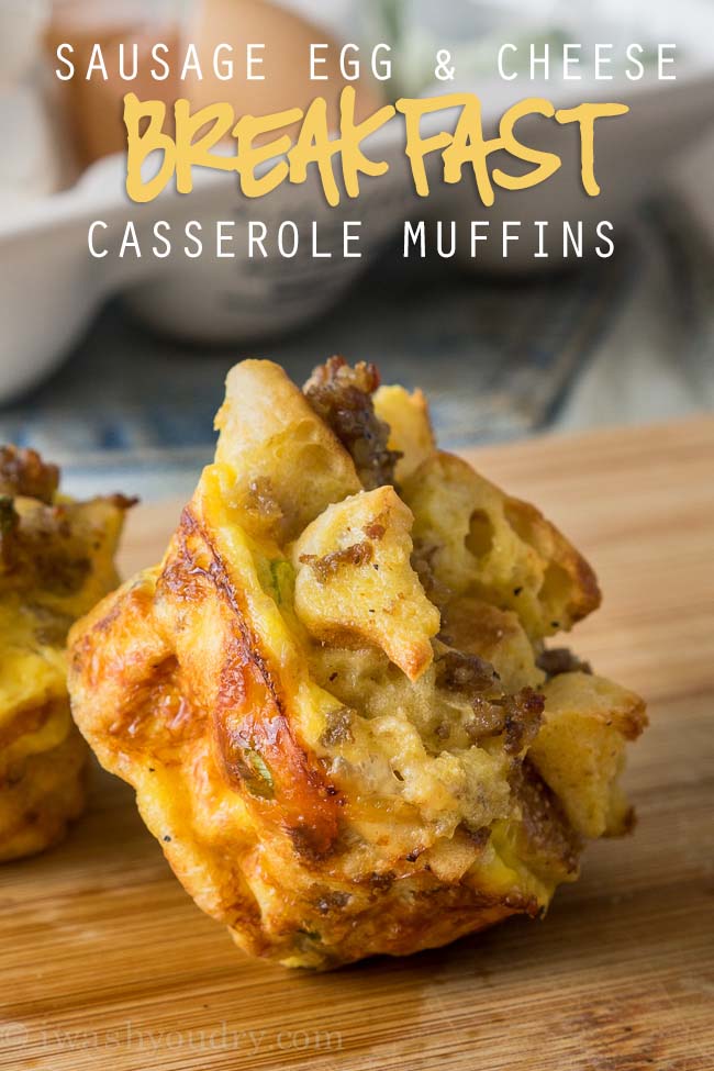Sausage Egg and Cheese Breakfast Casserole Muffins-image