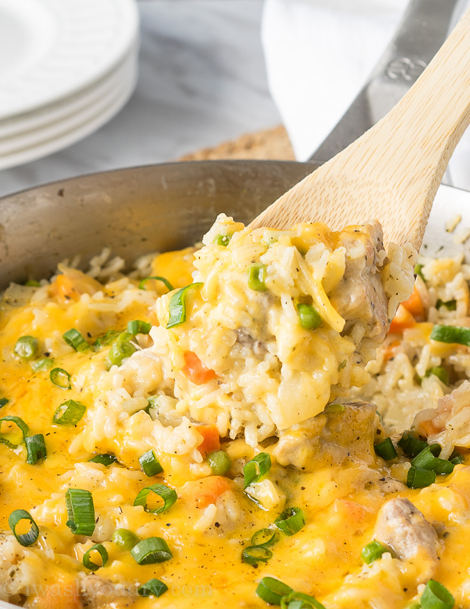 Cheesy Pork and Rice Skillet image