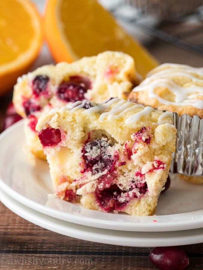 OMG! We can't get enough of these delicious Cranberry Cream Cheese Muffins! They're so soft and tender and the perfect balance of sweet, tart and creamy! YUM!