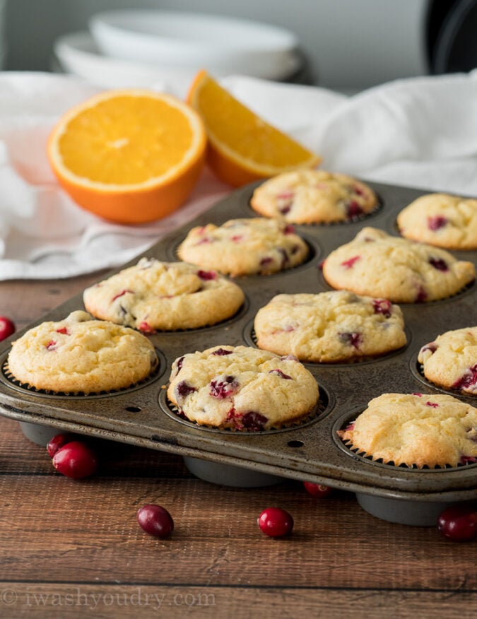 Use fresh or frozen cranberries plus a little bit of orange zest to create a bright burst of flavor in these cream cheese muffins.