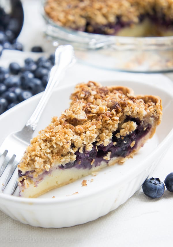 Blueberry Crumble Cream Pie I Wash You Dry