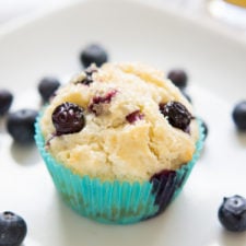 A close up of a blueberry muffin