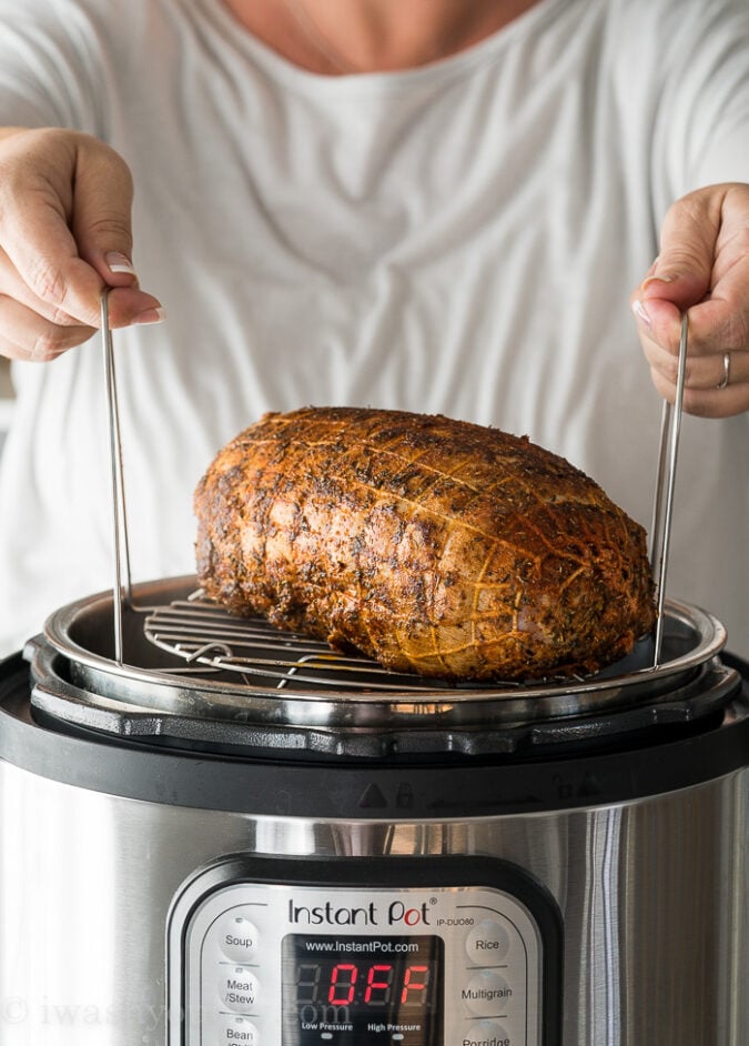 Use the rack to keep your turkey breast out of the liquid underneath in the Instant Pot. 