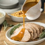 Quickly make a delicious Instant Pot Gravy using the turkey drippings. SO GOOD!