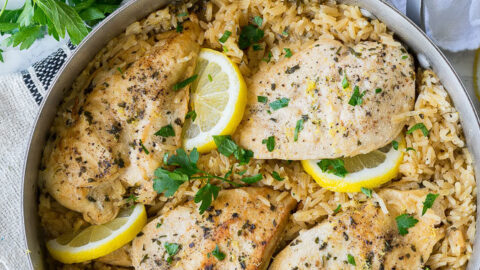 Instant Pot Lemon Herb Chicken and Rice - Amy in the Kitchen