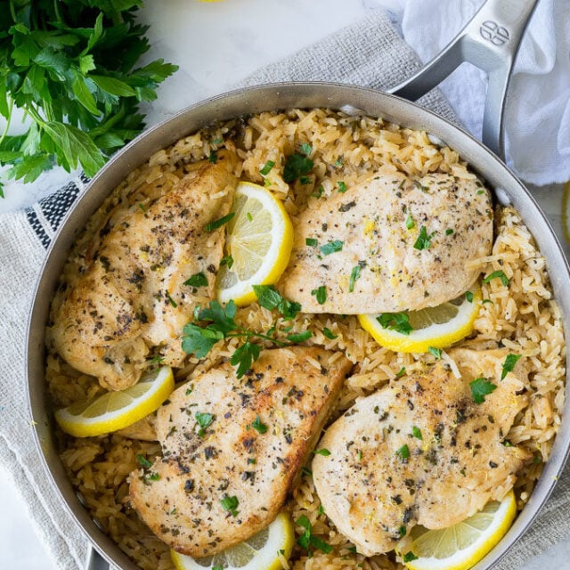 Lemon Chicken Rice Skillet - I Wash You Dry