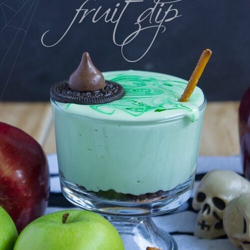 Melted Witch Chocolate Chip Cream Cheese Fruit Dip - I Wash You Dry