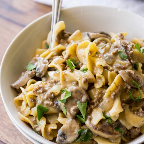 One Skillet Ground Beef Stroganoff - I Wash You Dry