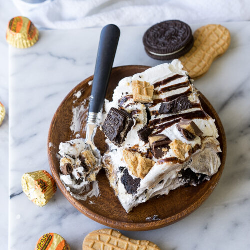 No Bake Peanut Butter Cookies And Cream Icebox Cake 