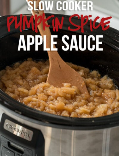 This Slow Cooker Spiced Apple Sauce Recipe is so easy it practically makes itself! Just toss some apples in your slow cooker and let it cook!