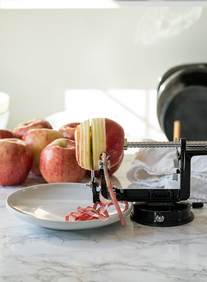 I'm obsessed with this apple peeler, corer and slicer! It's perfect for all of your fall baking with apples!