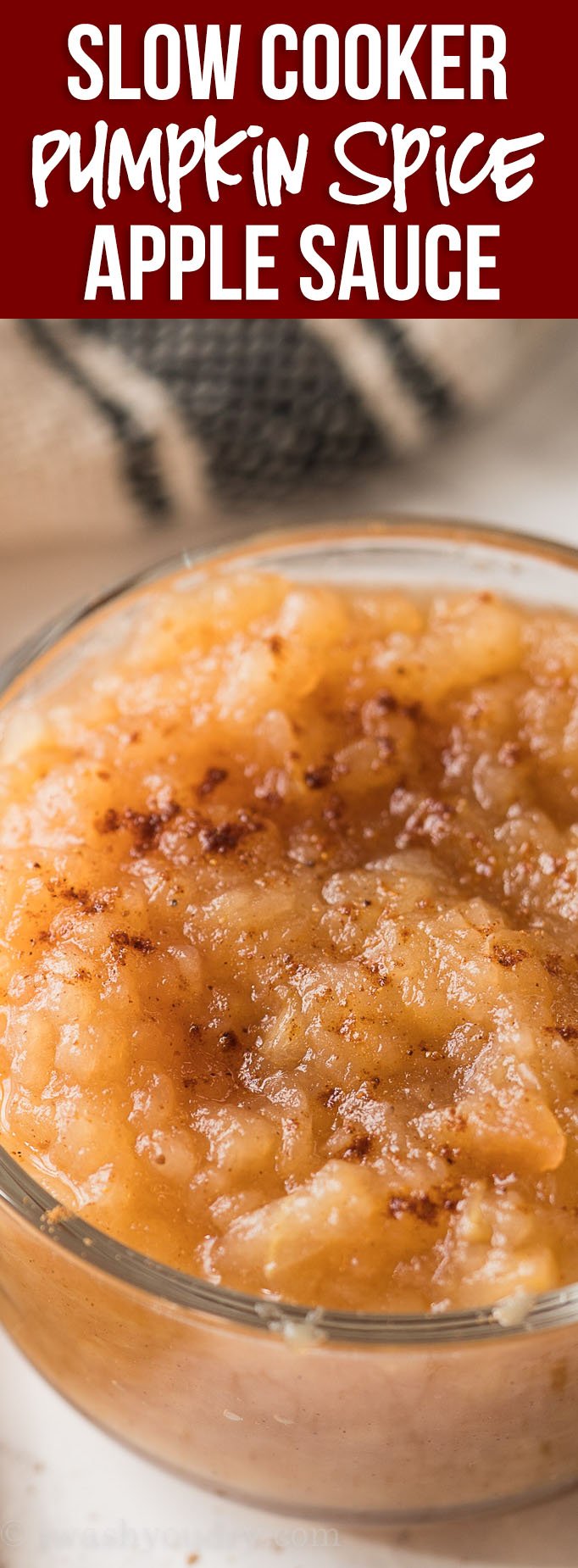 This Slow Cooker Spiced Apple Sauce Recipe is so easy it practically makes itself! Just toss some apples in your slow cooker and let it cook!