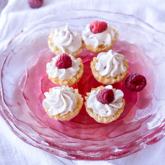 White Chocolate Raspberry Mousse Tartlets