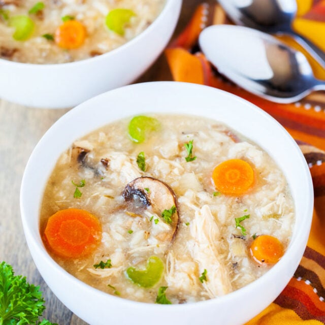 Slow Cooker Chicken and Rice Soup I Wash You Dry