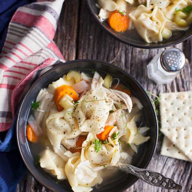 Slow Cooker Chicken Tortellini Soup I Wash You Dry