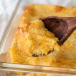 This super easy Cheesy Corn Pudding Casserole is a quick and easy side dish recipe that is perfect for the holidays!