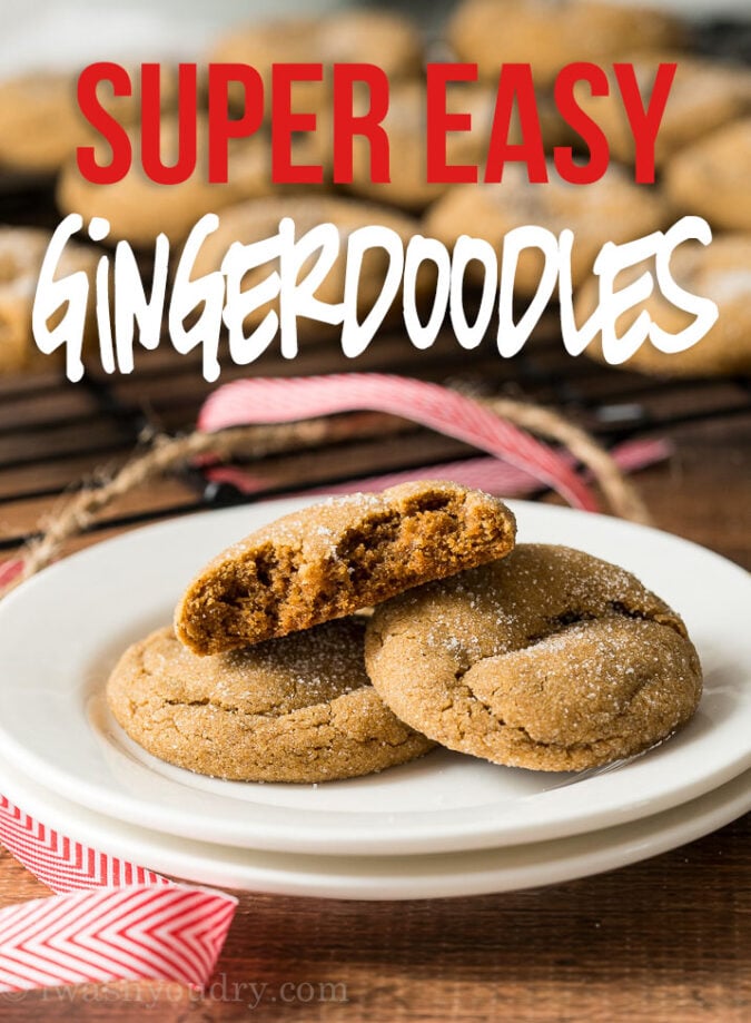 This super easy Gingerdoodle Cookie Recipe is filled with brown sugar, molasses and spices for a tender, melt in your mouth cookie.
