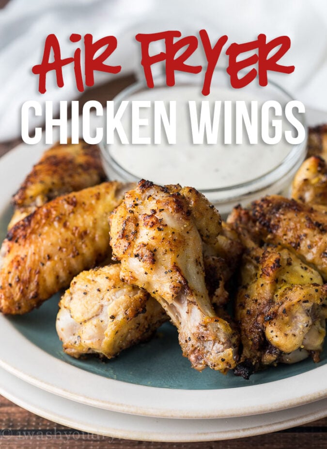 These Air Fryer Lemon Pepper Chicken Wings are just two ingredients and ready in 20 minutes!