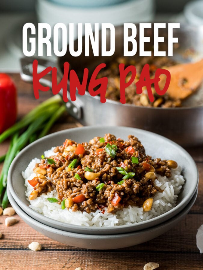 This super easy Ground Kung Pao Beef is ready in just 15 minutes and filled with ground beef in a deliciously spicy sauce.