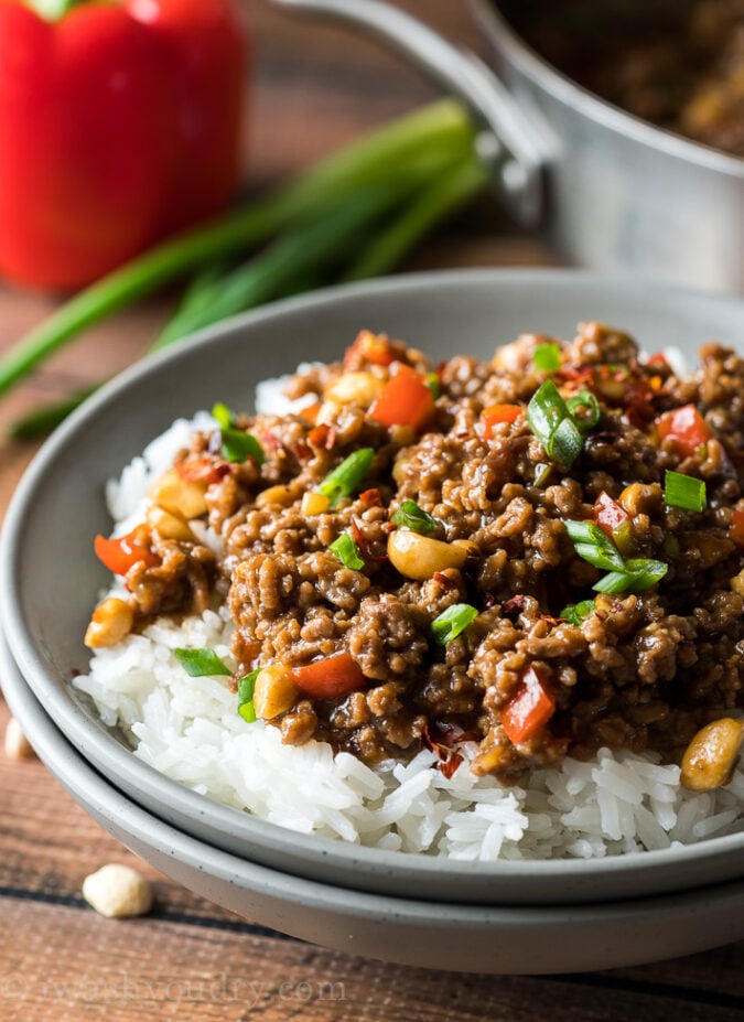 WOW! This super easy Ground Beef Kung Pao is a quick weeknight dinner that's ready in just 15 minutes! My whole family LOVED it!