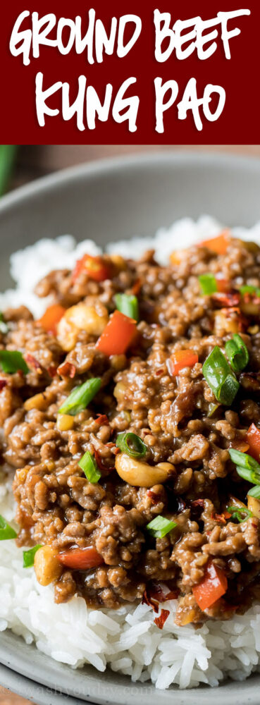 WOW! This super easy Ground Beef Kung Pao is a quick weeknight dinner that's ready in just 15 minutes! My whole family LOVED it!