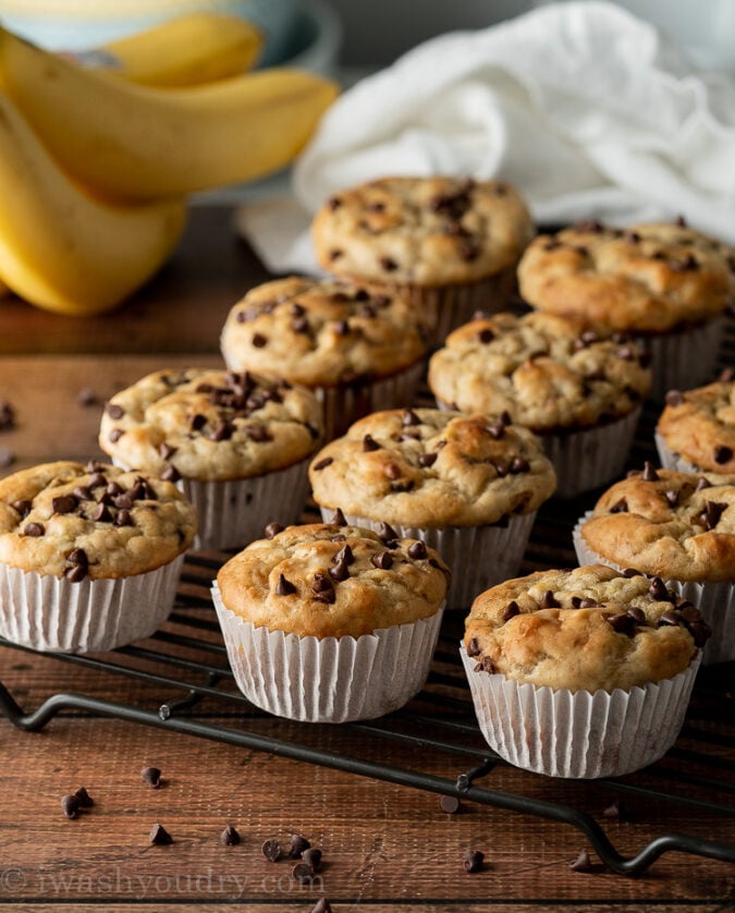 Banana Chocolate Chip Muffins Recipe I Wash You Dry