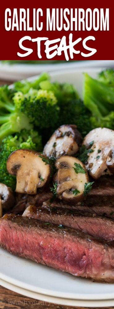 This Garlic Mushroom Steak Recipe is a quick and easy steak dinner that's easily cooked on the stove top.