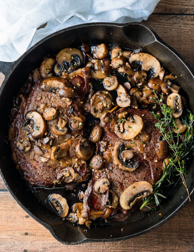 Garlic Mushroom Steak Recipe I Wash You Dry