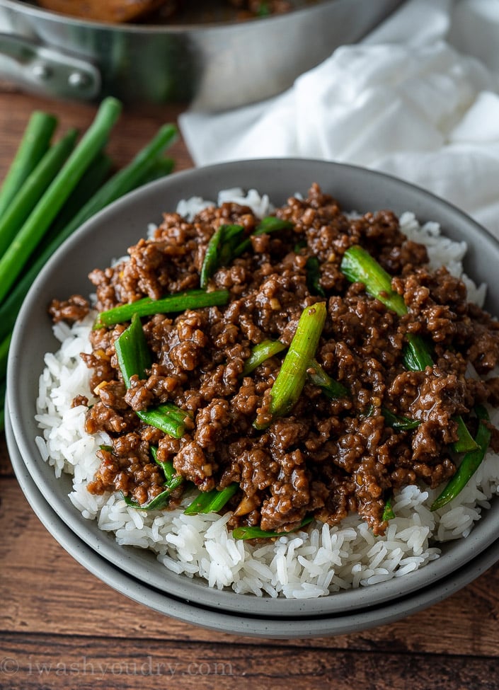 Easy Mongolian Ground Beef Recipe I Wash You Dry