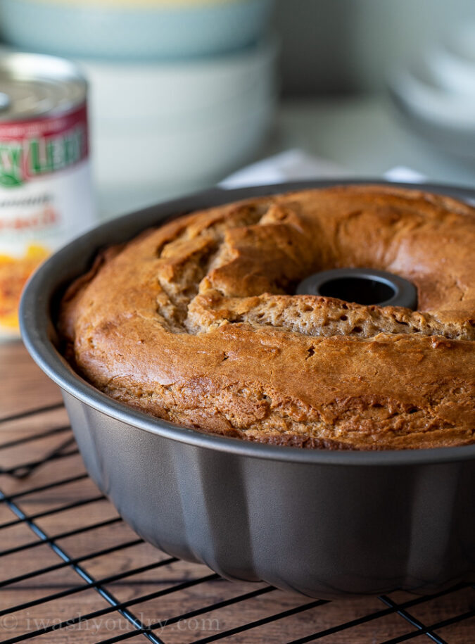 Let the spice cake cool for 10 minutes before inverting onto a wire rack.