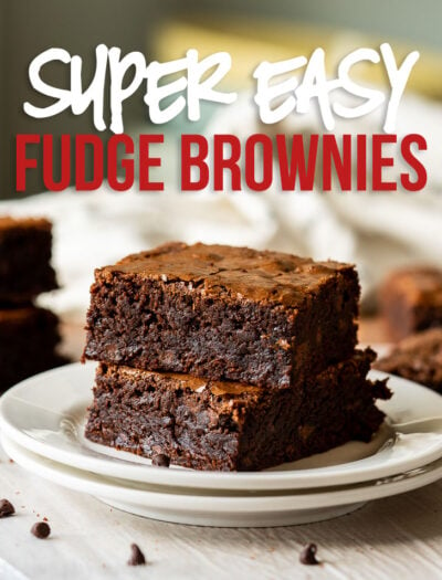 This Super Easy Fudge Brownie Recipe is a family size recipe, full of deep chocolate flavor, fudgy on the inside, with the perfect chocolate crust on the outside.