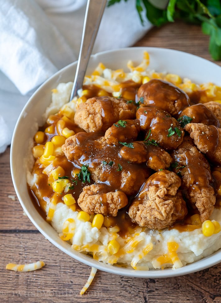 Homestyle Chicken Mashed Potato Bowls