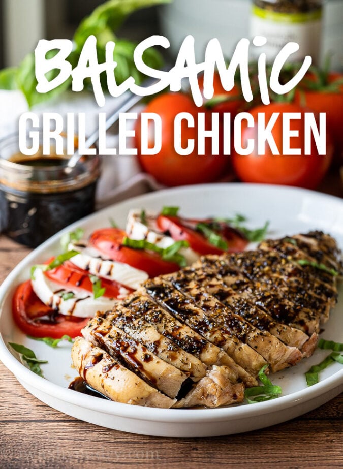 This Balsamic Grilled Chicken Recipe is just a handful of ingredients and filled with the flavors of summer!