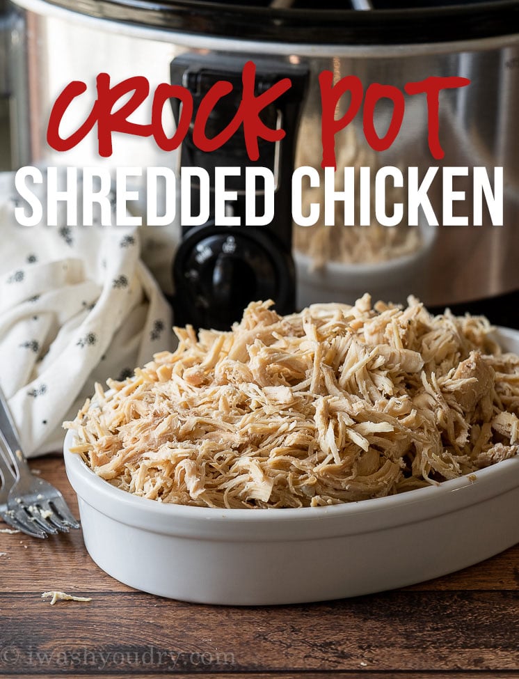 Easy CrockPot Shredded Chicken - I Wash You Dry