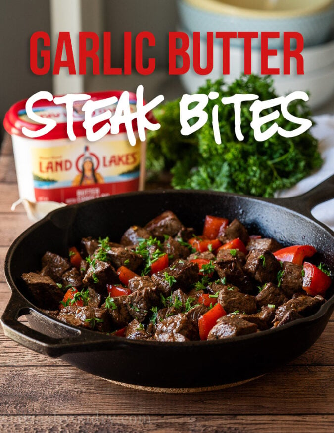 This Garlic Butter Steak Bites Recipe is a quick and easy dinner or appetizer recipe with just a few simple ingredients.