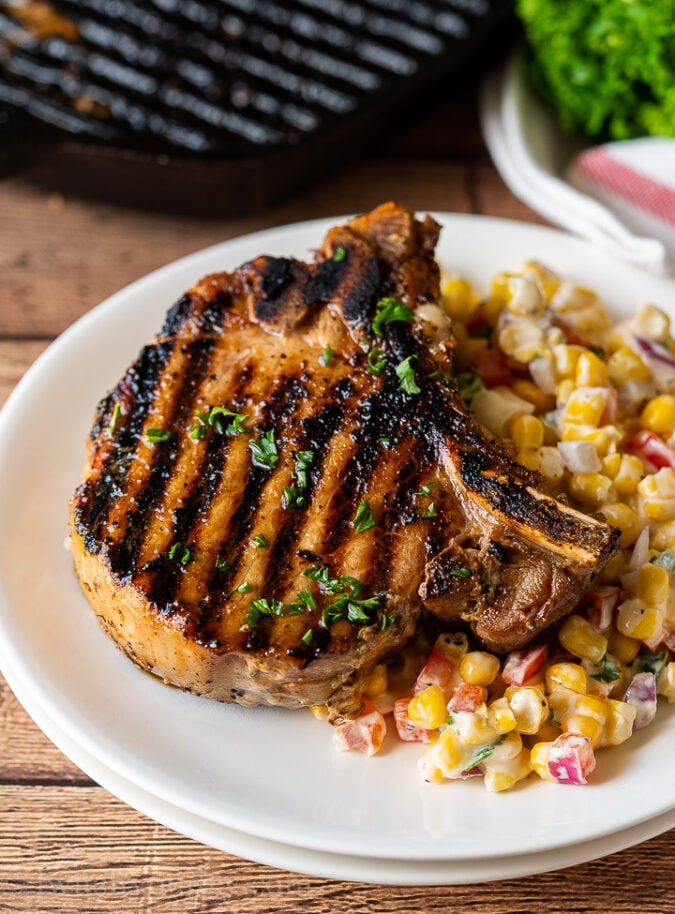 Tender and juicy grilled pork chops with the best marinade!