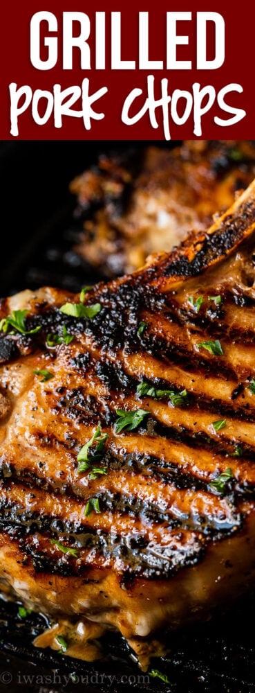 This super easy Grilled Pork Chop Recipe is quickly marinated in my signature blend and then grilled to juicy perfection.