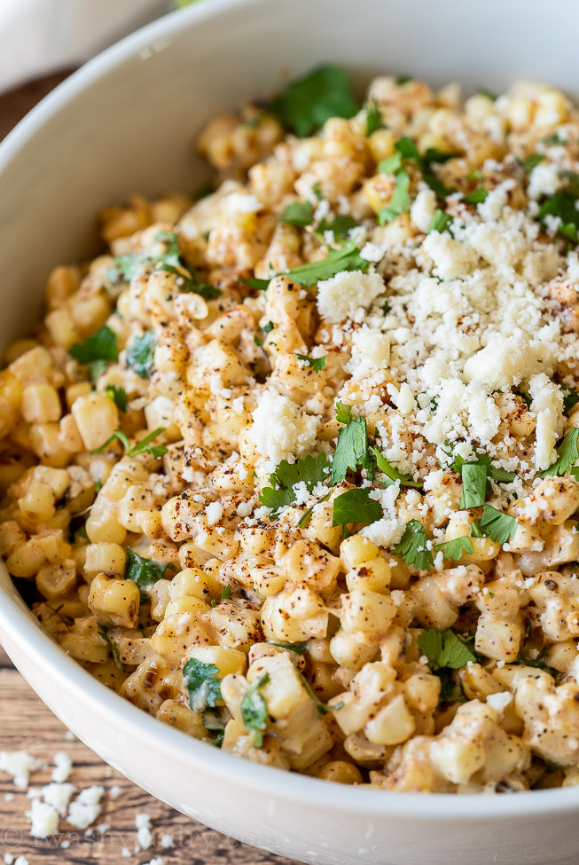 YUM! This Creamy Mexican Corn Salad Recipe is a quick and delicious summer side dish!