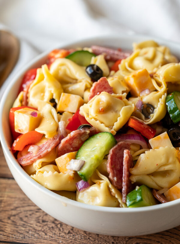 Italian Tortellini Pasta Salad Recipe - I Wash You Dry