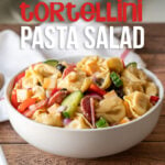 This super quick Italian Tortellini Pasta Salad Recipe is filled with plump tortellini and tossed in a zingy Italian dressing, making it perfect for a summer side dish!