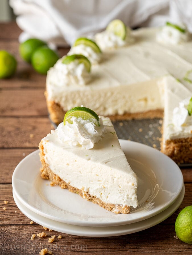 Light and fluffy No-Bake Cheesecake with a key lime flavor that's tropical and perfectly sweet!