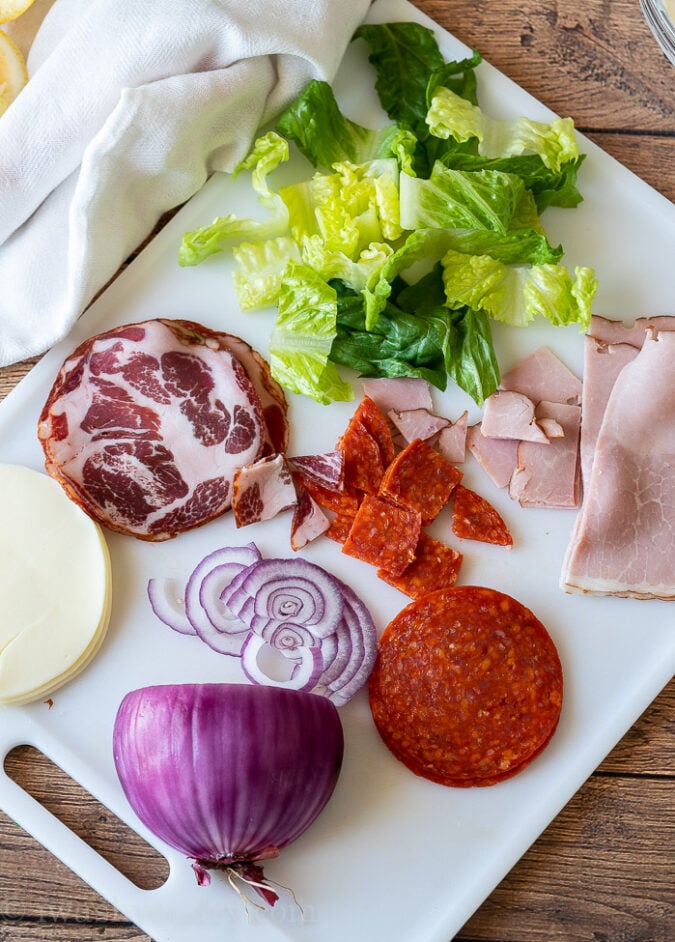 Use different cuts of deli meat to assemble a one of a kind Italian salad!
