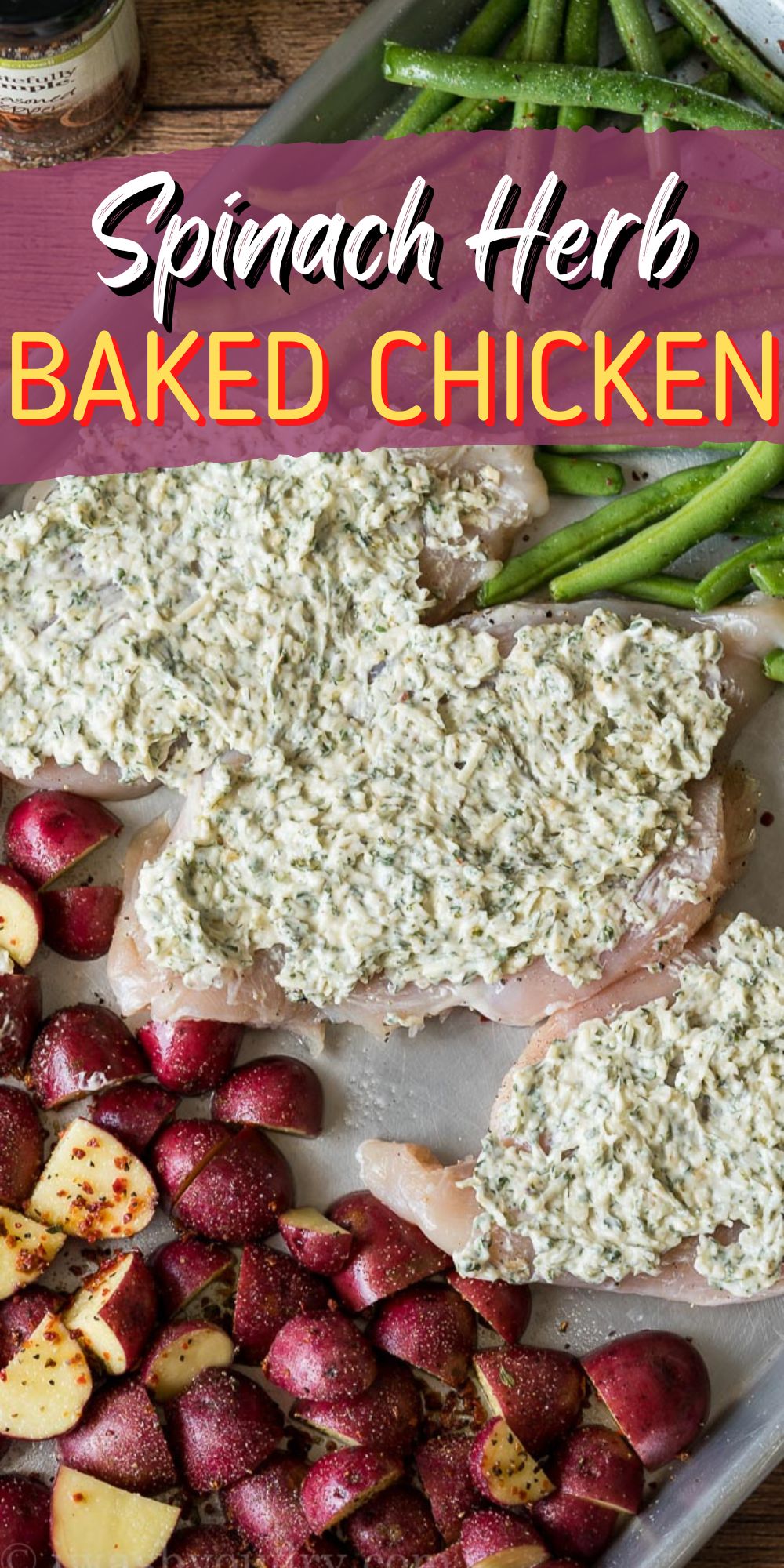Spinach Herb Baked Chicken Recipe I Wash You Dry