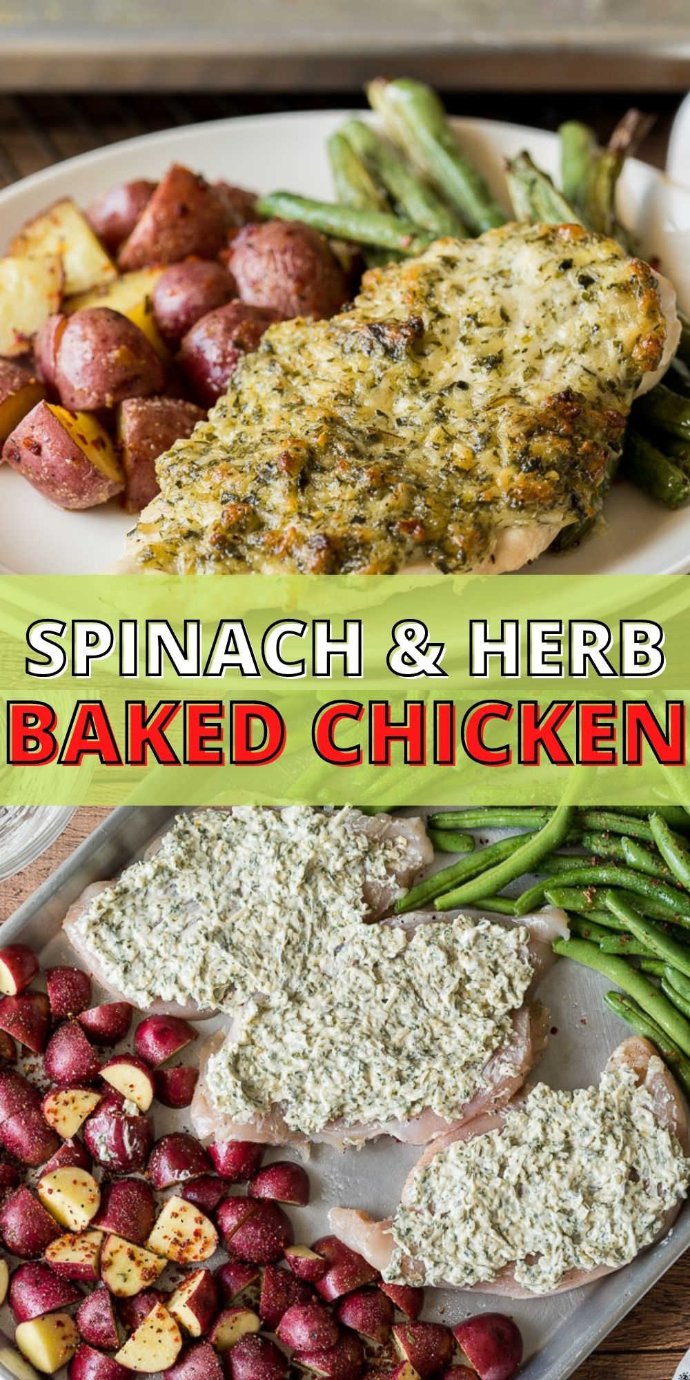 Spinach Herb Baked Chicken Recipe - I Wash You Dry